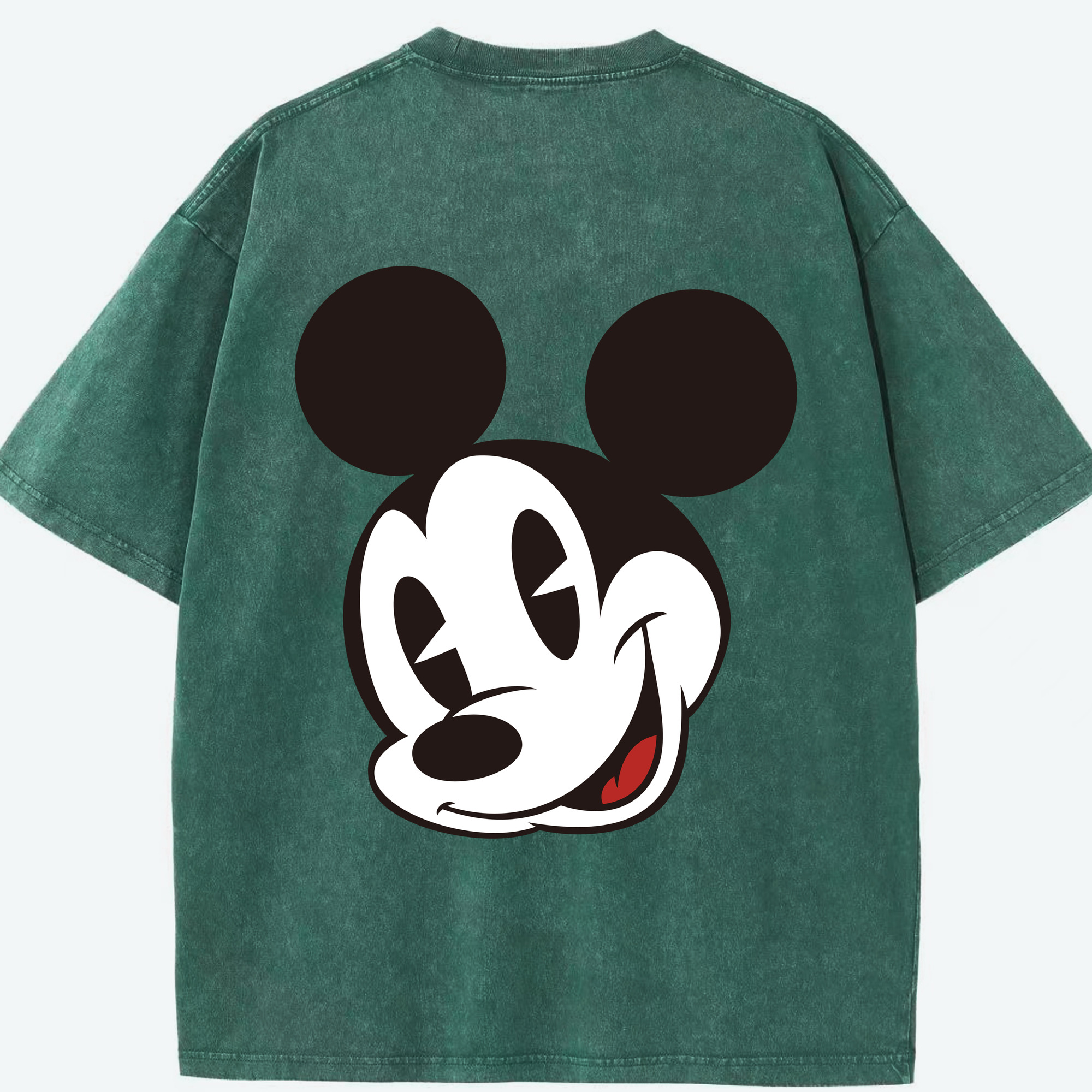 （画像用） ミッキーマウス Mickey Mouse 綿100% ヴィンテージ風 半袖Tシャツ（背面プリント）